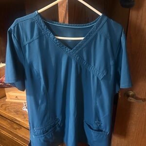 Cherokee Teal V-Neck Short Sleeve Scrub Top